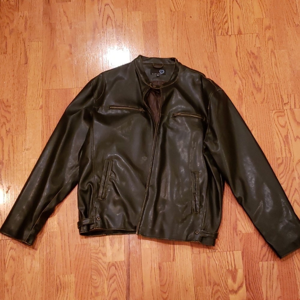 Burnside Brown XXL Distressed Faux  Leather Jacket